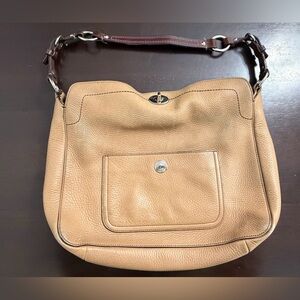 Coach Vintage Tan Pebbled Leather Shoulder Bag | Authentic | Creed Patch